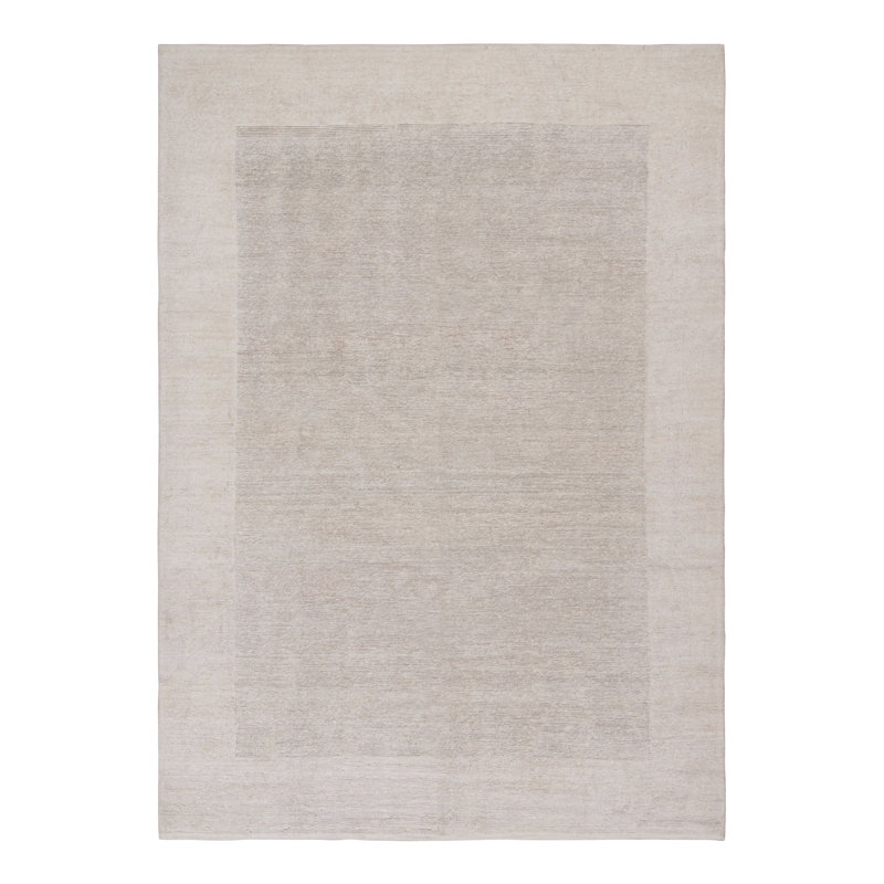 Hand Knotted Area Rug in Beige