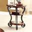 Table d'appoint de style traditionnel, cerisier brun, tablette ouverte ornée, 22 po x 22 po x 26,5 po, table classique de fabrication en bois massif au fini cerisier, conception de tablette, métal