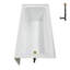 Baignoire en alcôve droite en acrylique blanc brillant avec drain extérieur Streamline 60 po x 30 po Streamline-101699406