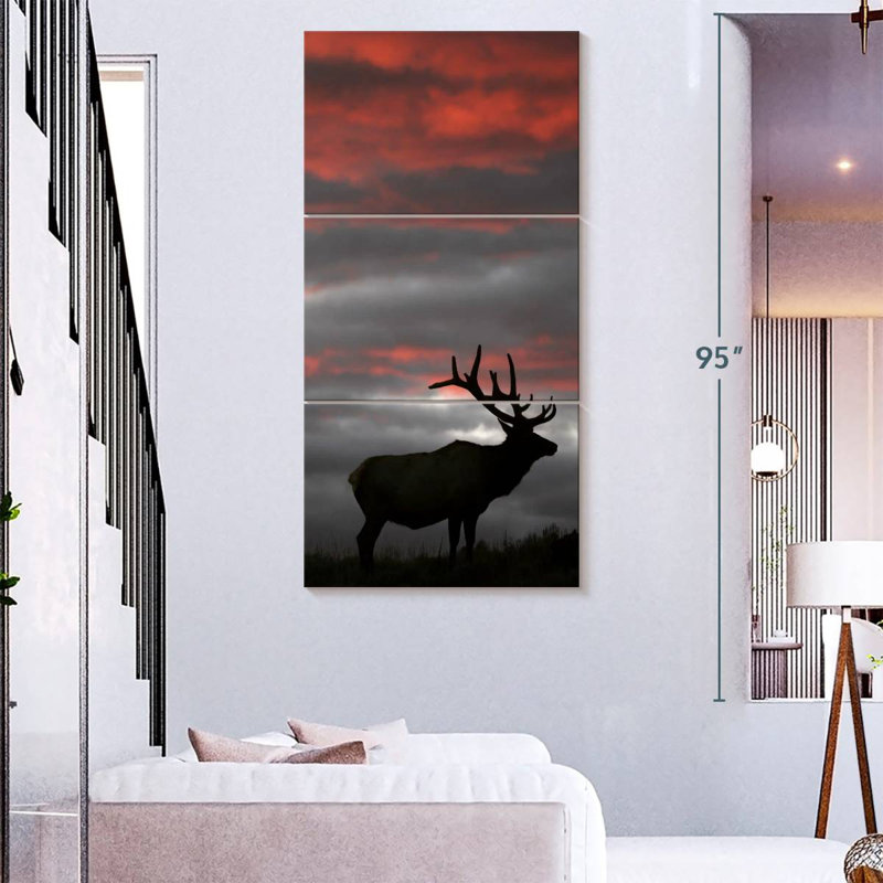 Coucher de soleil Elk Fiery, H 27 po x l 12 po