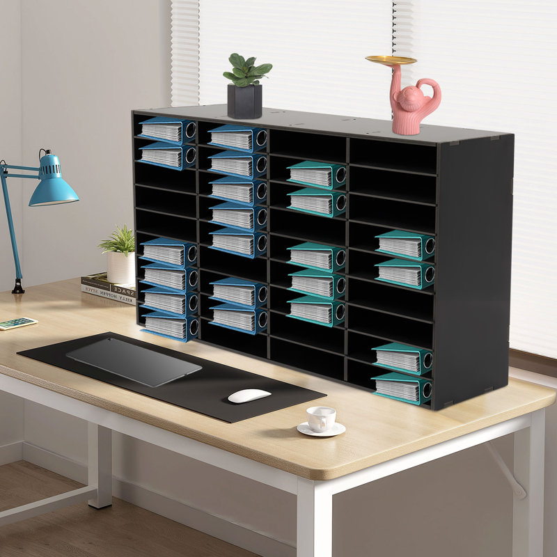 Zahkai 36-Grid Desktop File Holder, Black