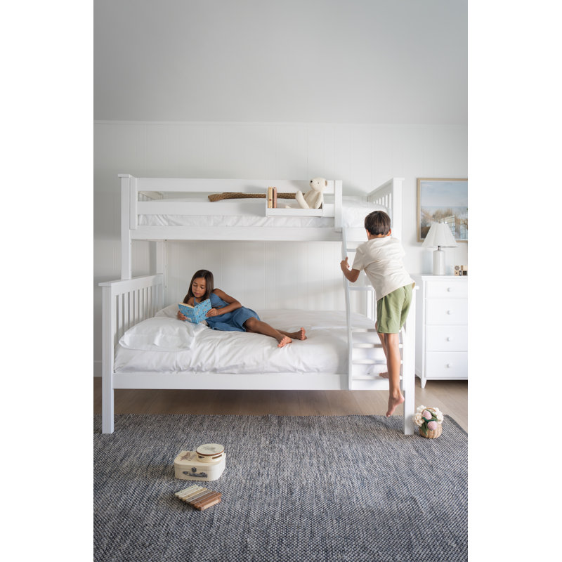 Savona FSC®-Certified Oak Kids Bed/Bunk Bed, Twin/Full Kids Bunk Bed, Washed White