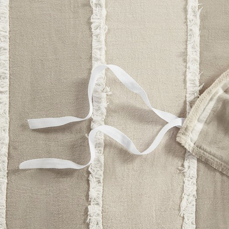 Ensemble de literie en coton rayé 3 pièces avec housse de couette