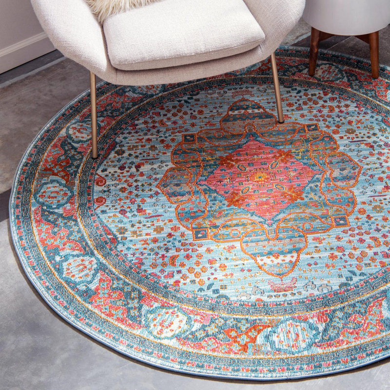 Folmar Oriental Indoor Rug, Round 5'5"