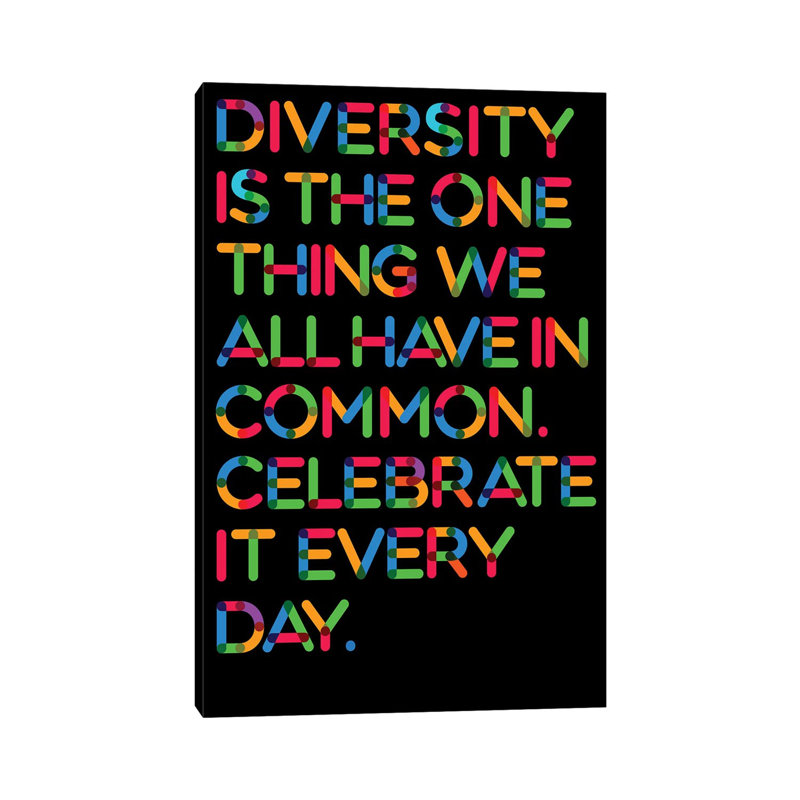 Diversity (Black Background) by The Usual Designers - Wrapped Canvas Print, 20.32 cm H x 30.48 cm W