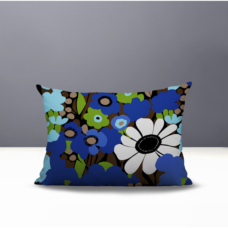 Coussin Maya, Rectangle H 14 po x l 20 po, Marine