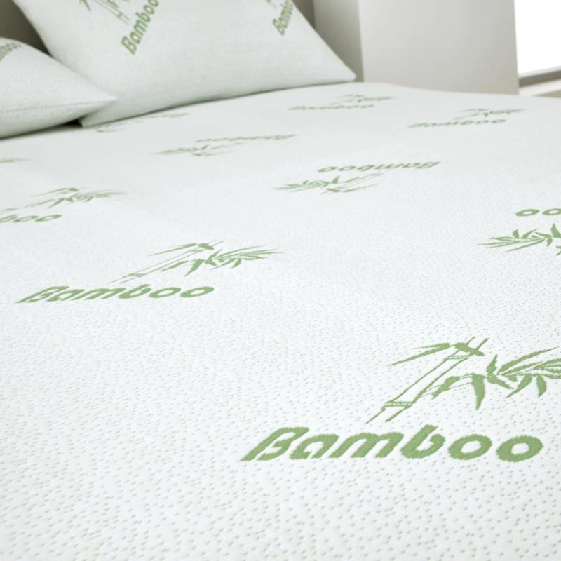Protège-matelas en rayonne de bambou naturel imperméable et ajusté, Grand