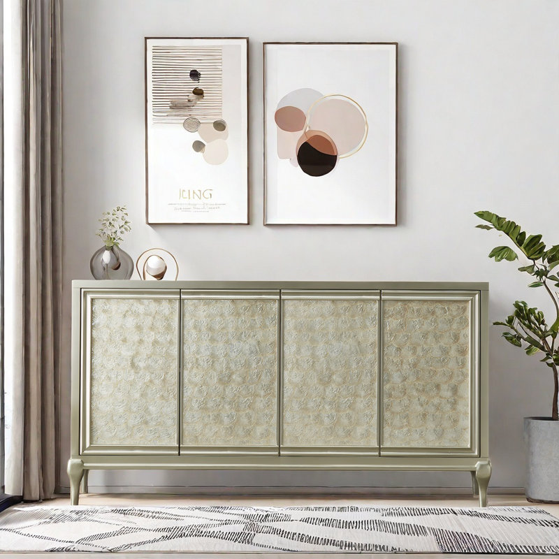 Buffet Minimalist, Or champagne
