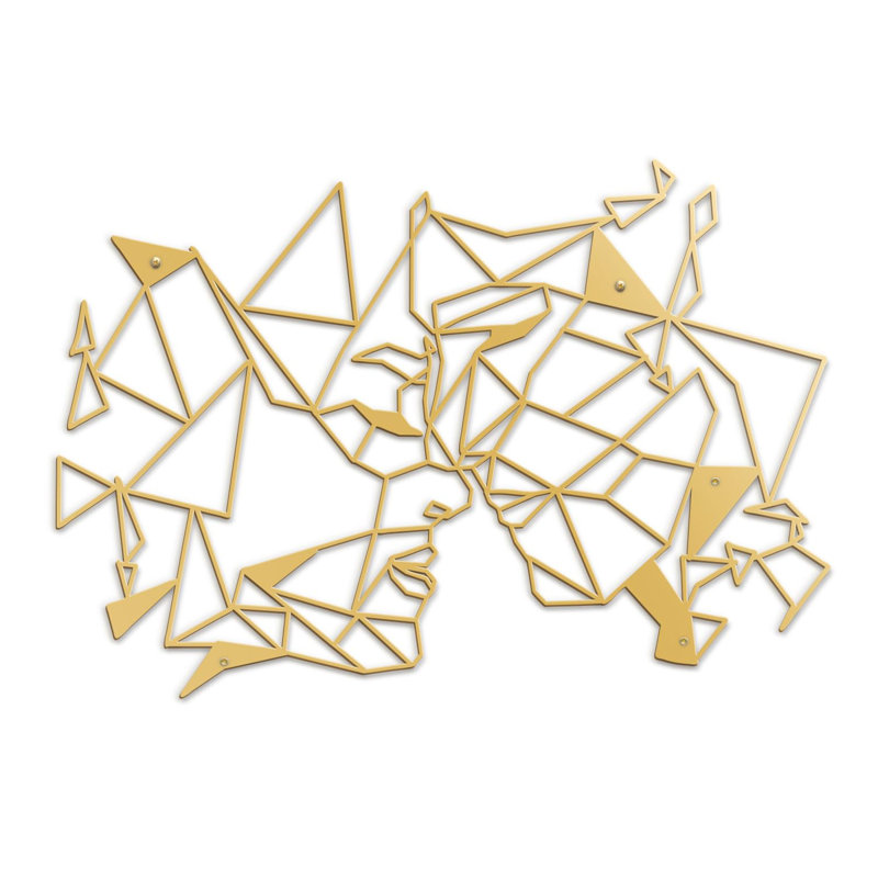 Décoration murale abstraite Sisterly Love, H 8,28 po x l 12 po x P 0,05 po, Or