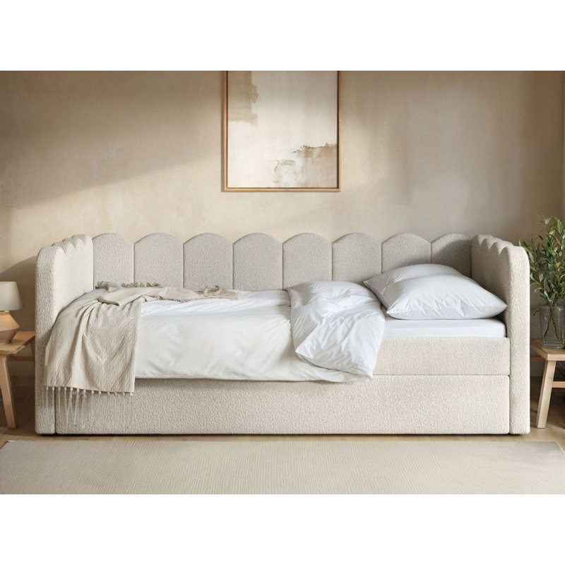 Esme Cloud Day Bed with Trundle Boucle, Beige