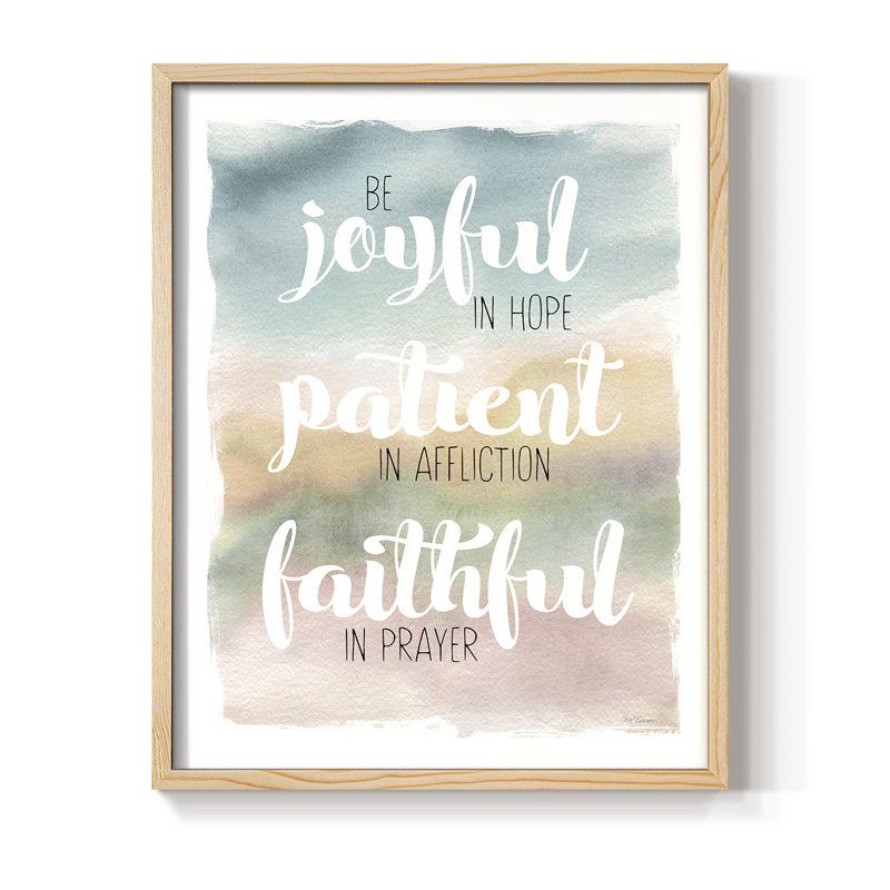 Be Joyful Framed Print - Solid Wood, Natural, 15" H x 12" W
