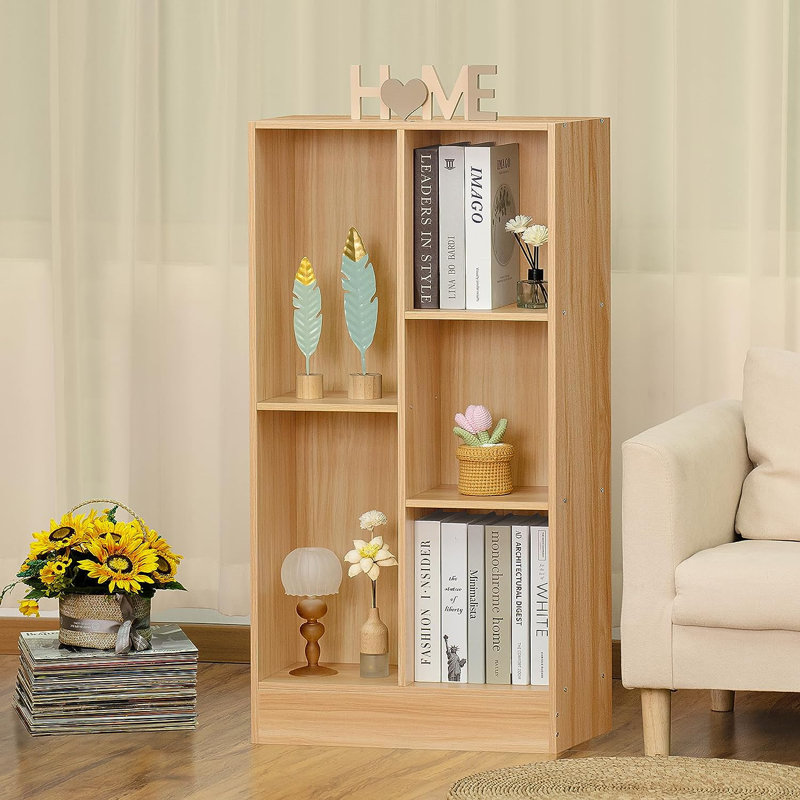 Bibliothèque Annysa, Naturel, (4 tablettes) H 41 po x l 19,68 po x P 9,56 po