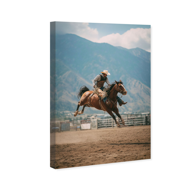 Bronc Rider Print by Oliver Gal, Gallery Wrapped, 30"H x 45"W