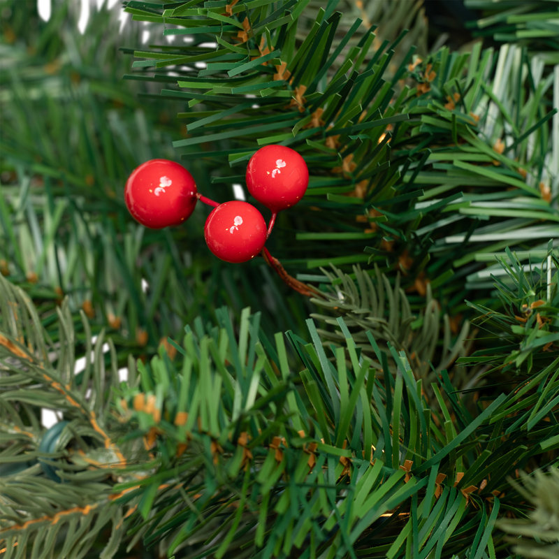 Pre-Lit Mixed Noble Spruce Wreath - 24" - Clear Lights