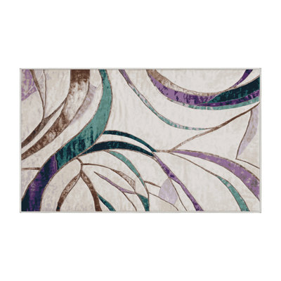 Machine Washable Beige Area Rug