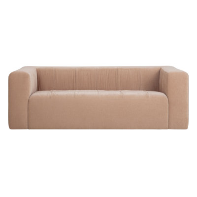 89” Modern Upholstered Sofa with Contract Grade Chenille in Peach – Alder