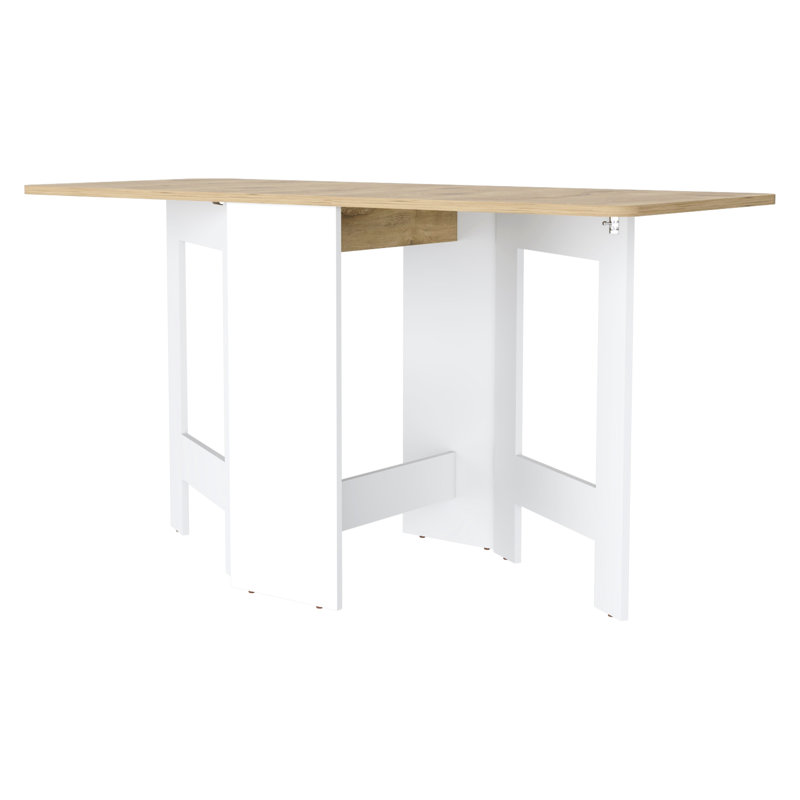 Table blanche et pliée - 3 styles variés, peu encombrant pour les espaces, support de 22 lb, formes de bureau pliables pour les pieds, maison efficace, charge maximale, durabilité des pieds