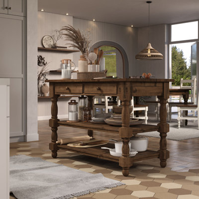 Îlot de cuisine avec tiroirs et tablettes OSHome Farmhouse