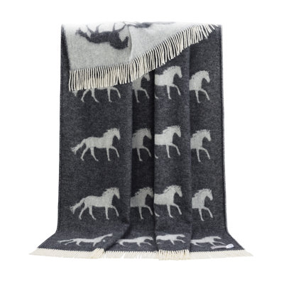 Black Horse Wool Throw