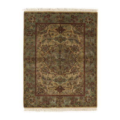 Wool Oriental Area Rug in Gold