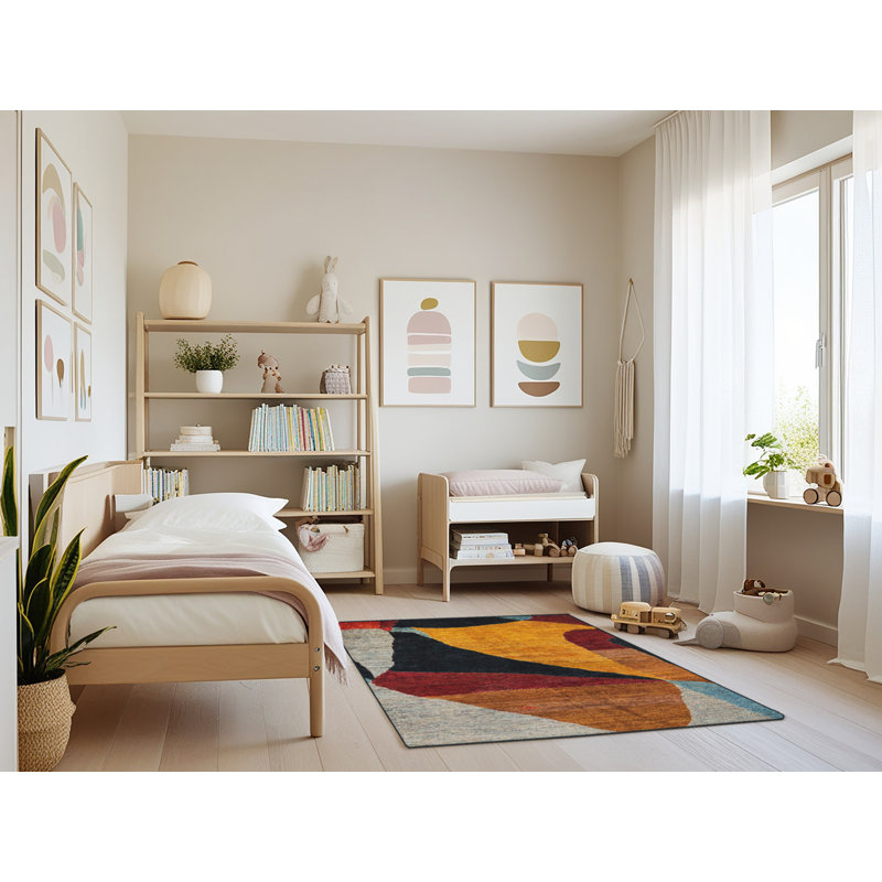 Moin Abstract Indoor Rug, Rectangle 3' x 5'