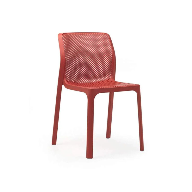 Bit Outdoor Dining Side Chair, Coral