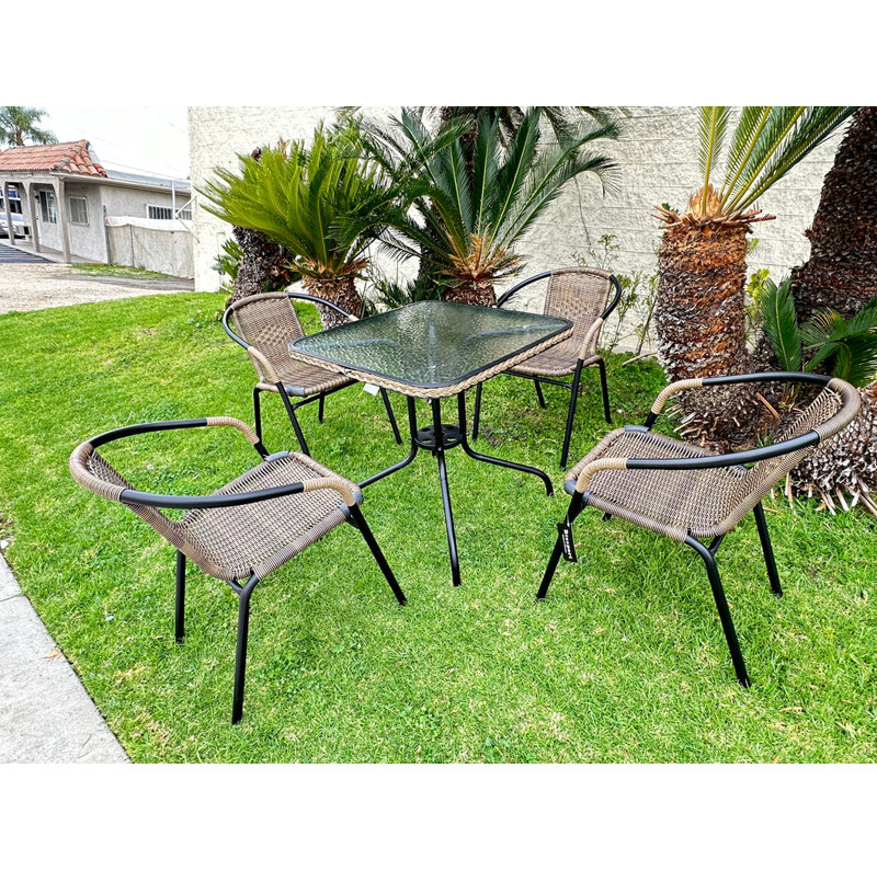 Woodell 4 - Person Patio Dining Set with Square Table