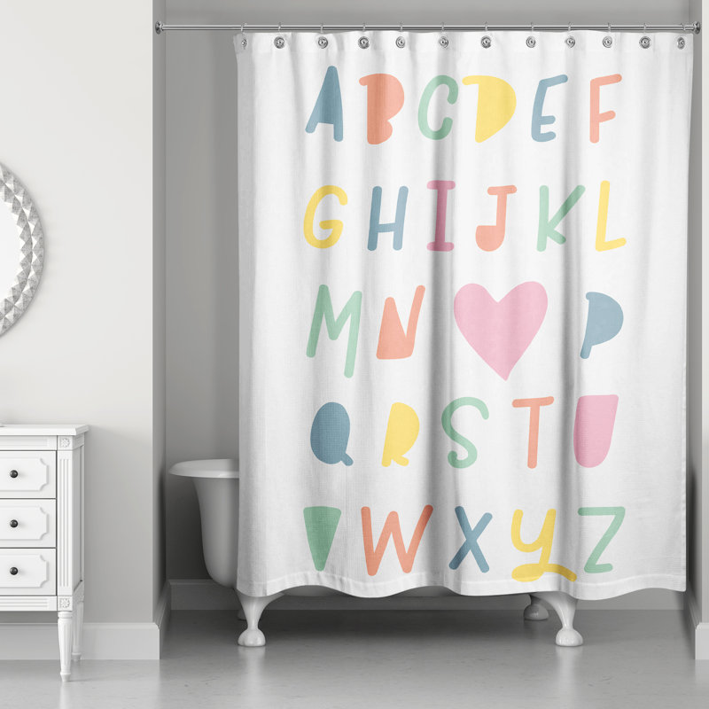 Rideau de douche i love you the abc Lona