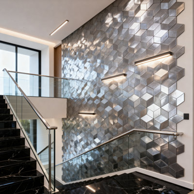 Enchanting Kaleido 2.5 in. W x 2.5 in. L Fireplace Surround Peel and Stick Mosaic Tile