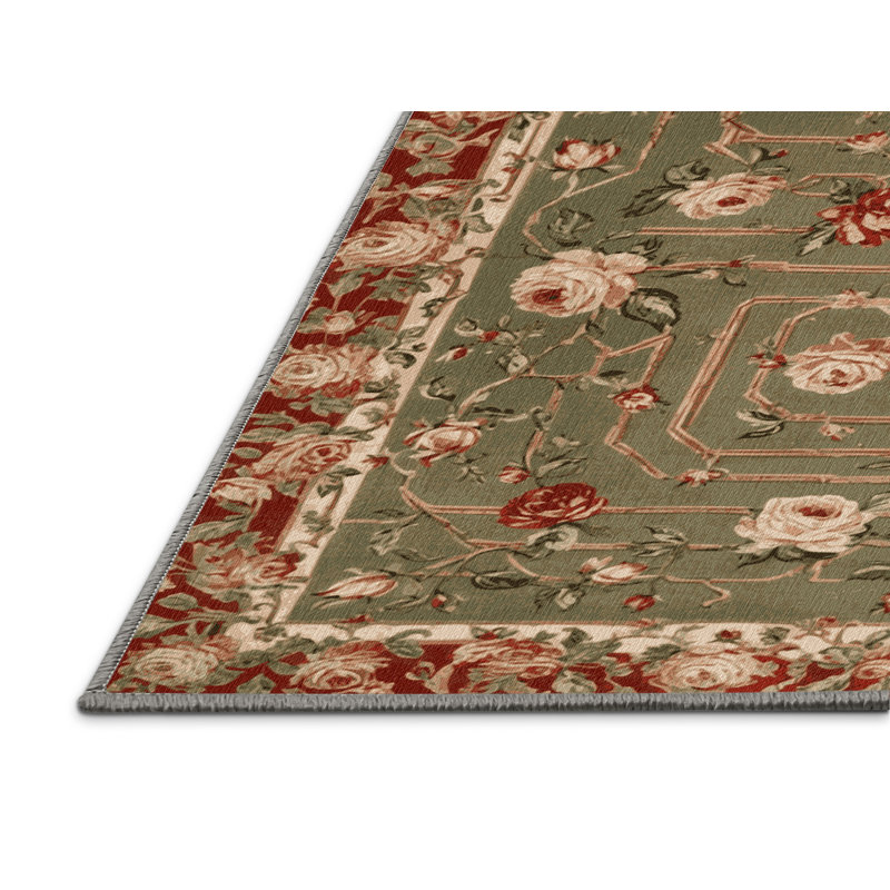Machine Washable Nature Brown Area Rug, Rectangle 5' x 8'