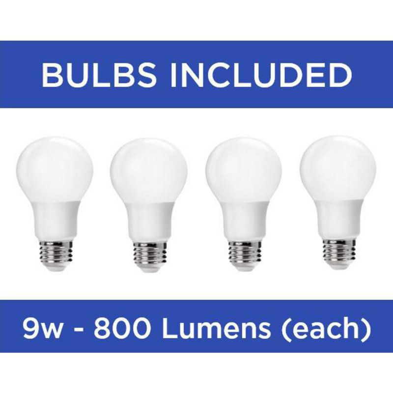 White Alabaster Glass 4-Light LED Ceiling Fan Kit