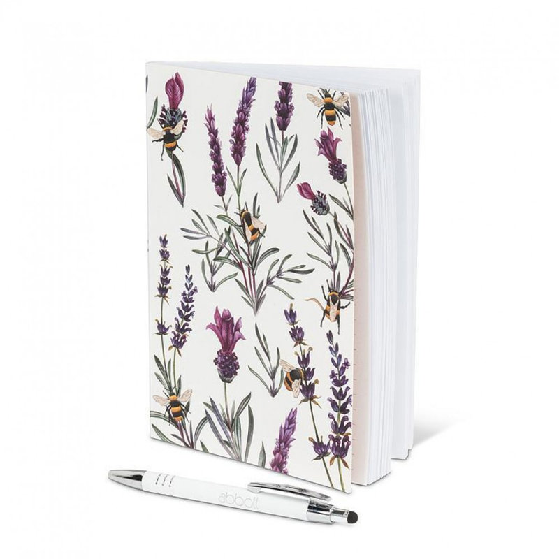 Lavender Plants And Bees Lined Notebook