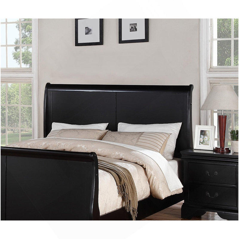 Moderne 1pièce lit simple lit-bateau design tête de lit pied de lit contreplaqué 1pc cadre de lit Louis Phillippe mobilier de chambre