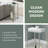 Beckett Square Glass End Table with Stainless Steel Metal Poles