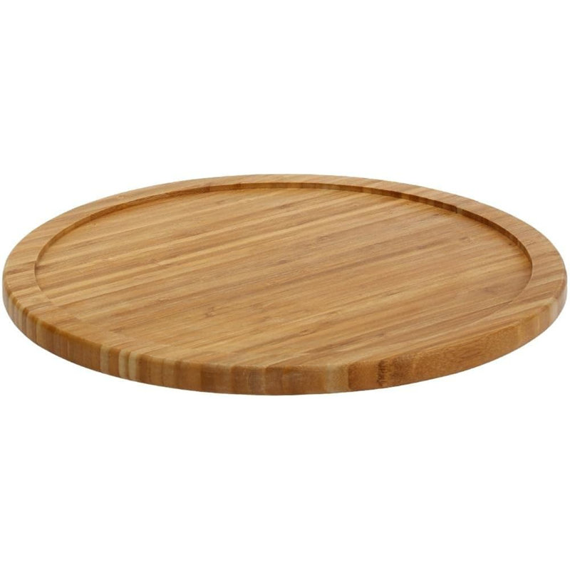 Bamboo Wooden Non-Skid Lazy Susan Turntable Fully Rotating Pantry Cabinet, 1.25" H x 20" W x 20" D