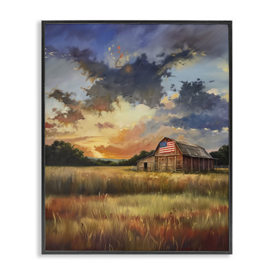 American Barn at Sunset, estampe numérique, design par Arlington Prints