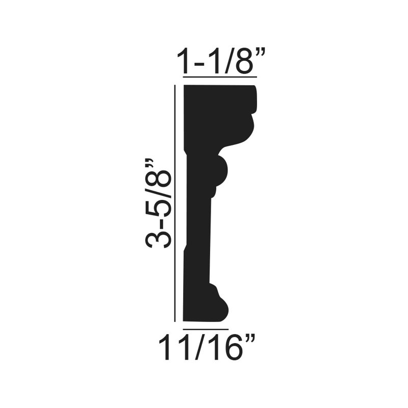 White Polystyrene 96'' Wall Base Moulding Set of 11
