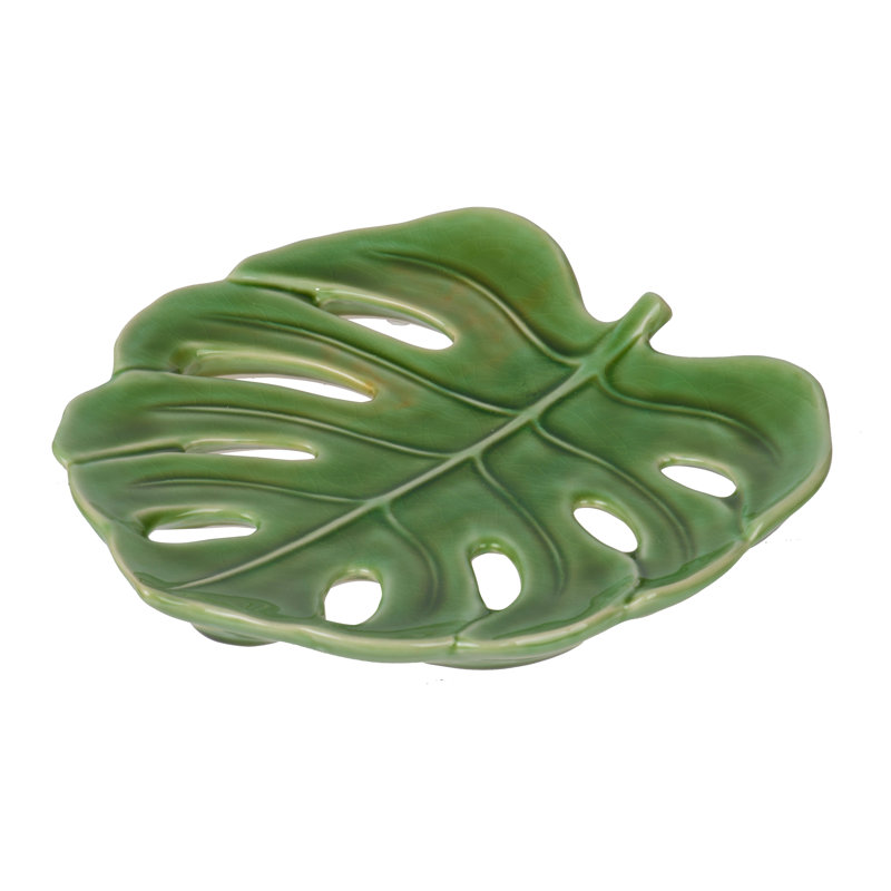 Assiette décorative à feuilles