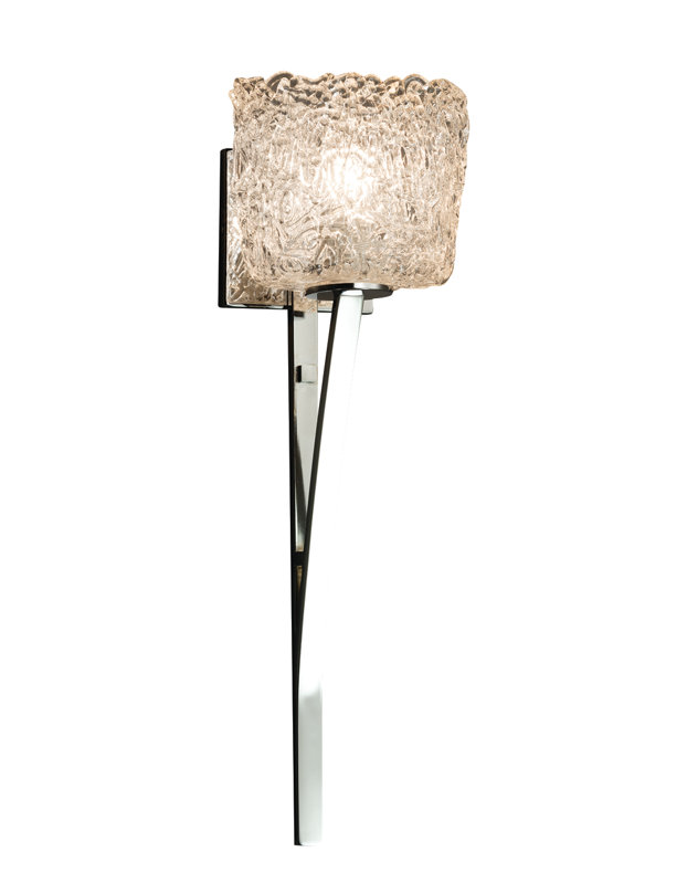Applique murale 1 lumière Gilpin, Nickel brossé, Blanc givré