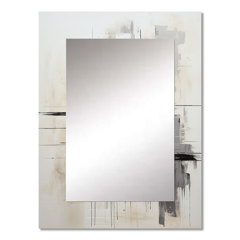 Minimalist Montage IV - Abstract Collages Decorative Wall Mirror, Modern Mirror, Printed Metal Art, 32" x 24"
