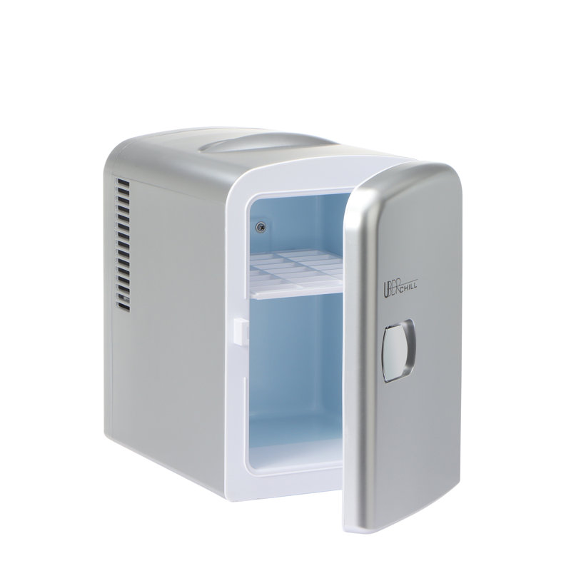 Uber Appliance 0.14 Cubic Feet Portable Countertop Mini Fridge, Silver