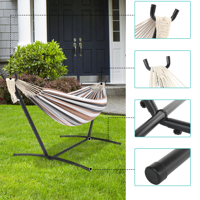 Hamac classique 2 personnes avec support Outopee, Café