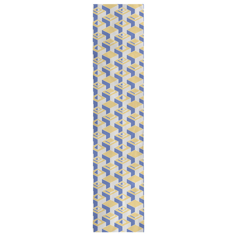 Chemin de table Classic Skyscrapers, 16 po x 72 po, Jaune/bleu