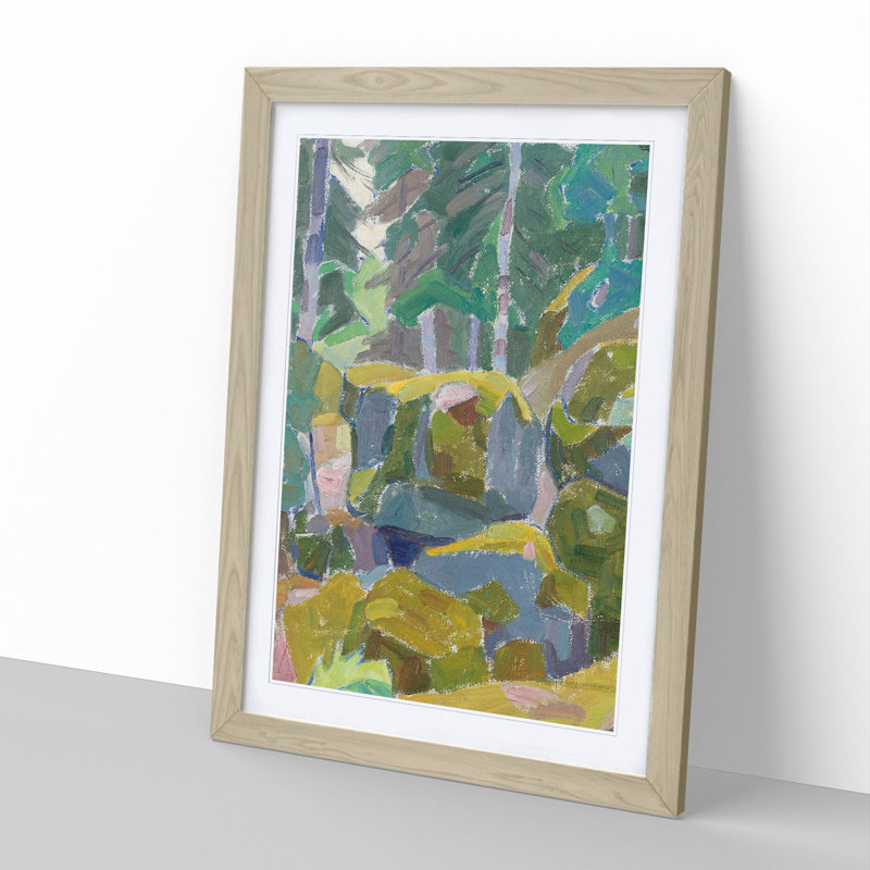 Landscape with Trees by Alexander Bogomazov - Picture Frame Painting, Oak Framed, 48cm H x 36cm W x 2cm D