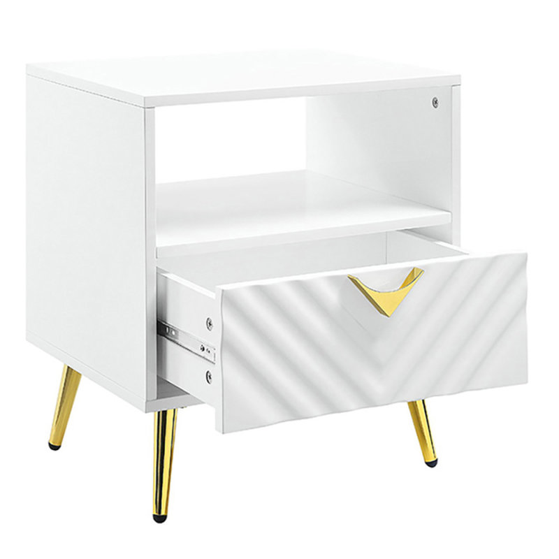 Table de bout ultra brillante avec tablette