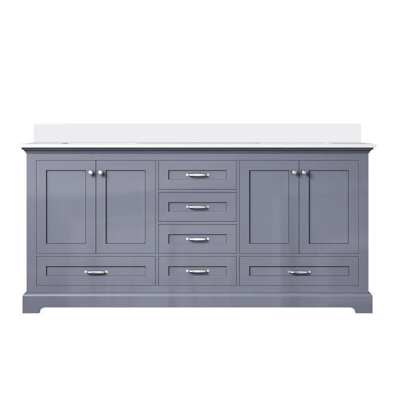 Dukes 72 in W x 22 in D Double Bath Vanity and Cultured Marble Top, Dark Gray