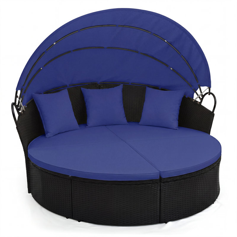 Coussin décoratif d'extérieur pour terrasse avec coussins rétractables, Blue