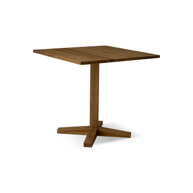 Burlywood Square Solid Wood Dining table, 29.53"H x 35.43"L x 35.43"W