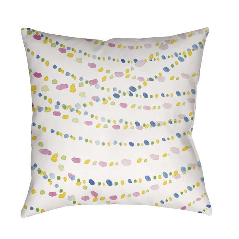 Beads Indoor/Outdoor Throw Pillow, 20" H x 20" W x 4" D, Neutral