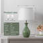 Ensemble de 2 lampes de table en céramique 19 po pour table de chevet, chambre à coucher, salon avec interrupteur à bascule 19 po, vert-419821379
